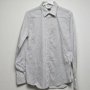 SARTORIA BENETTON STRIPED BUTTON FRONT SHIRT 16-EUC